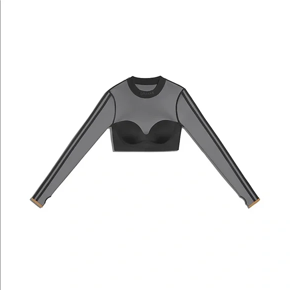 Adidas x IVY PARK Drip 2.2 Black Mesh Crop Top - Picture 1 of 4